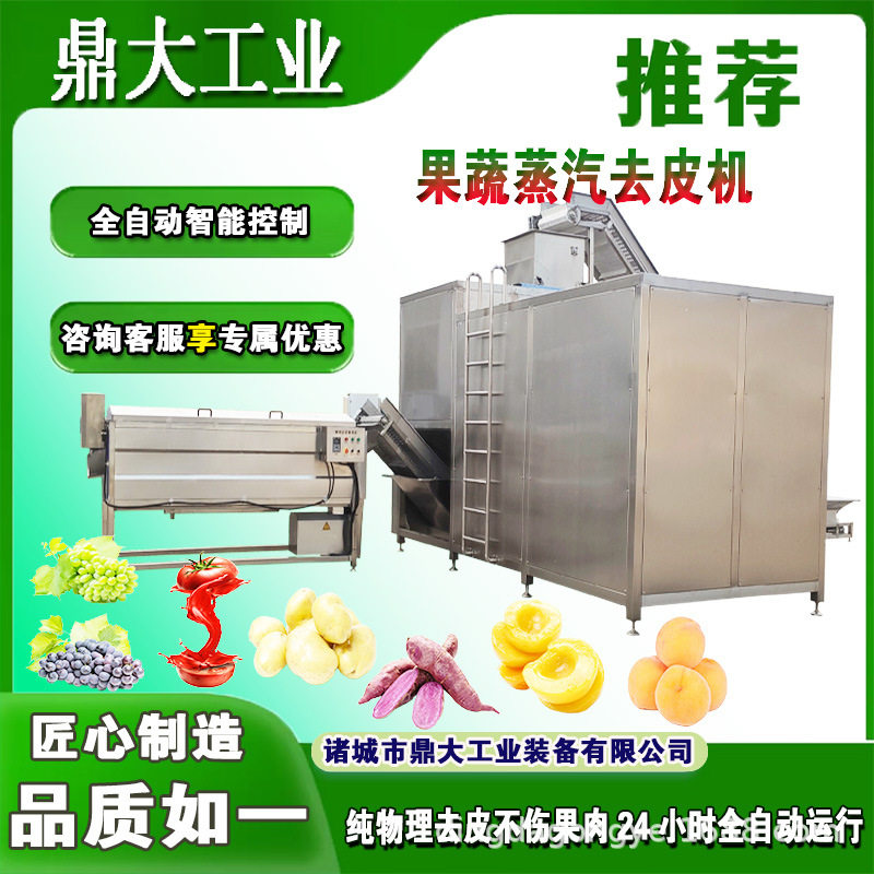 葡萄薯条黄桃罐头蒸汽烫皮机