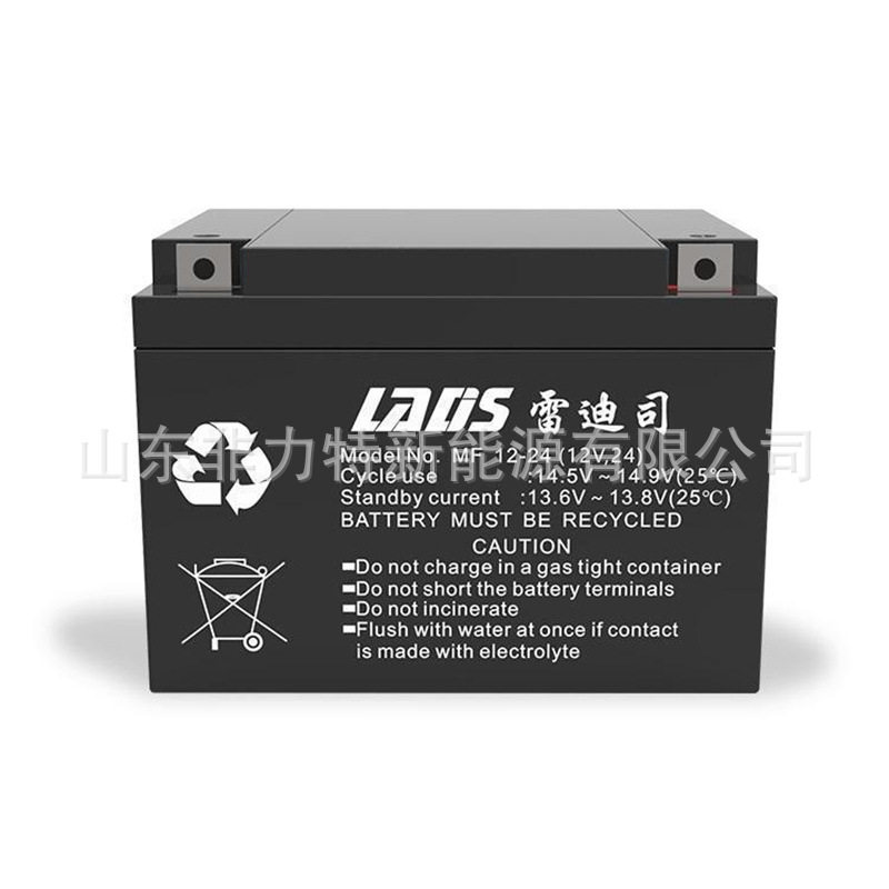 雷迪司蓄电池MF12-24铅酸免维护12V24AH直流屏UPS/EPS电源电池