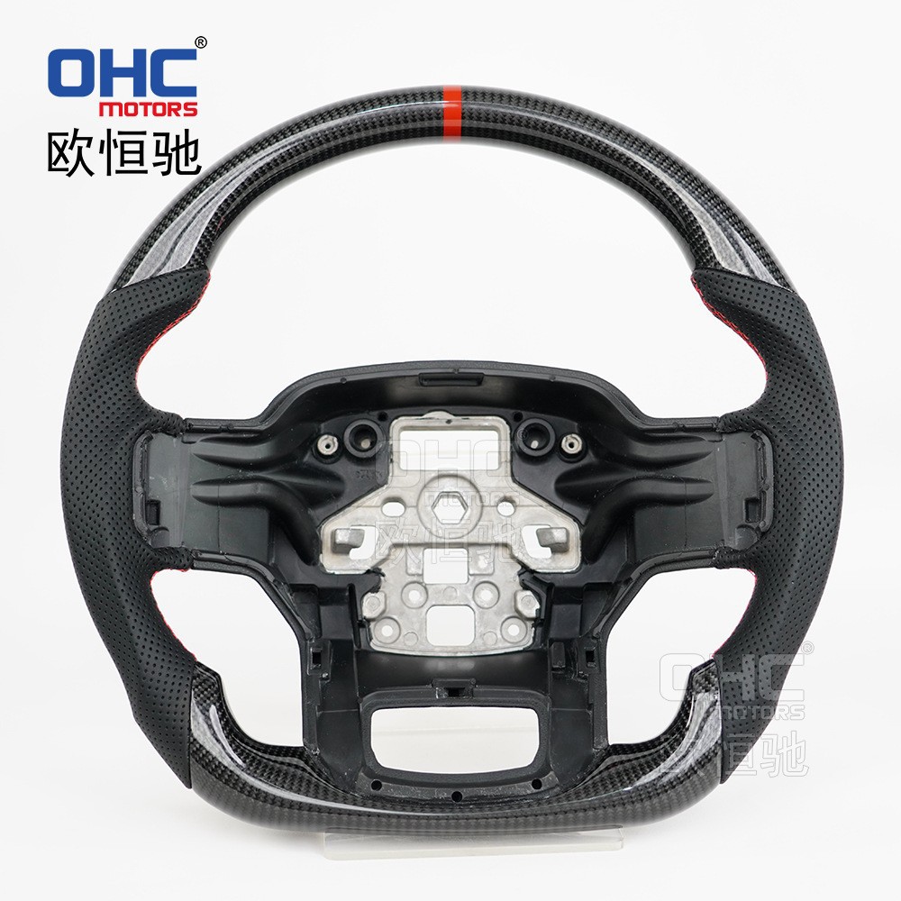 适用于福特猛禽F-150 21-23款 全皮+碳纤维 汽车方向盘改装升级