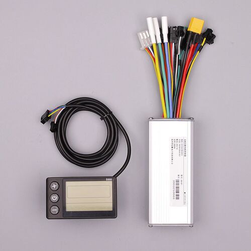 LCD液晶仪表无刷电机控制器套24V36V48V500W电压可设置助力断电刹