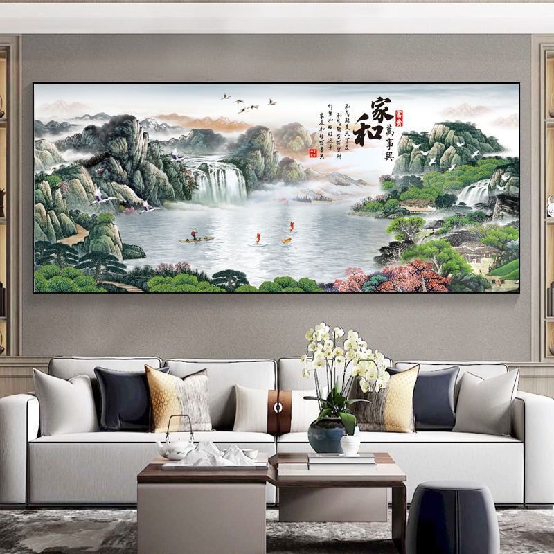 新中式客厅装饰画沙发背景后墙挂元器件盒/零件盒/方