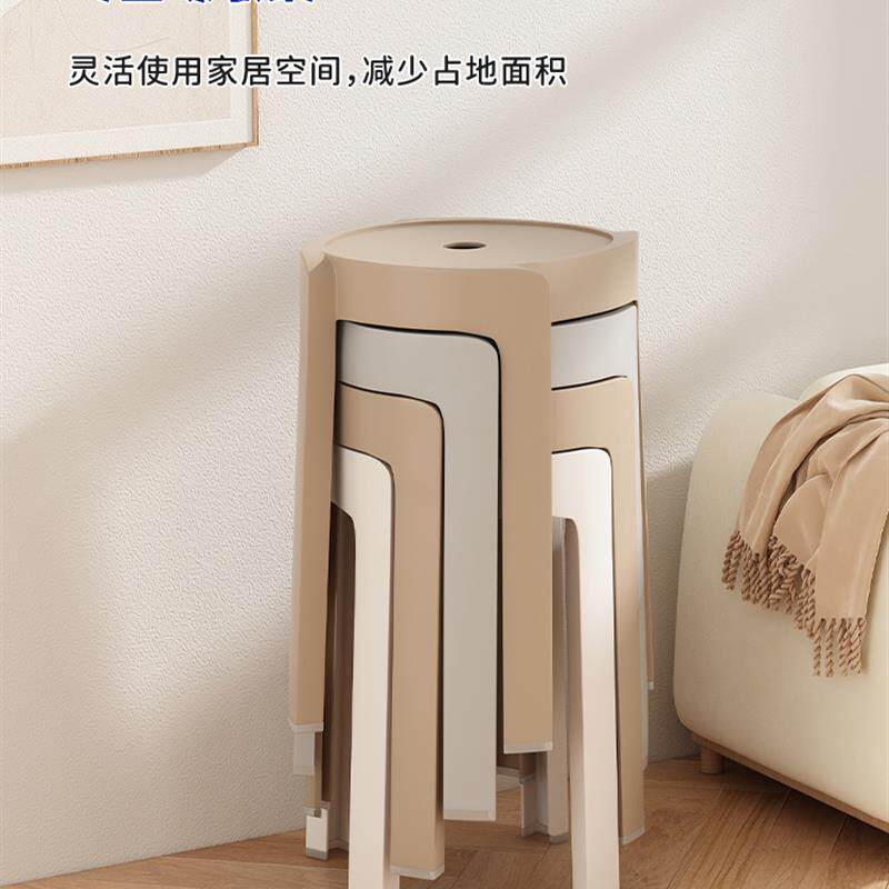 塑料凳子家用加厚可叠放简易客厅餐凳餐桌椅子高圆凳胶凳风车板凳
