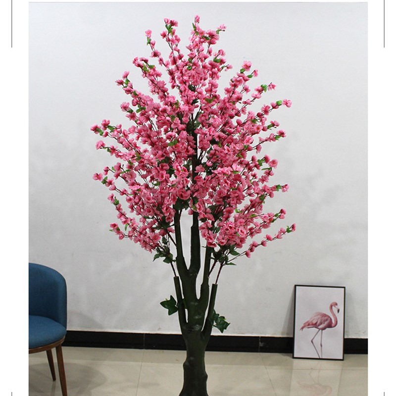 仿真花桃花树假桃花树家居景观大型盆栽绿植盆景摆件工艺