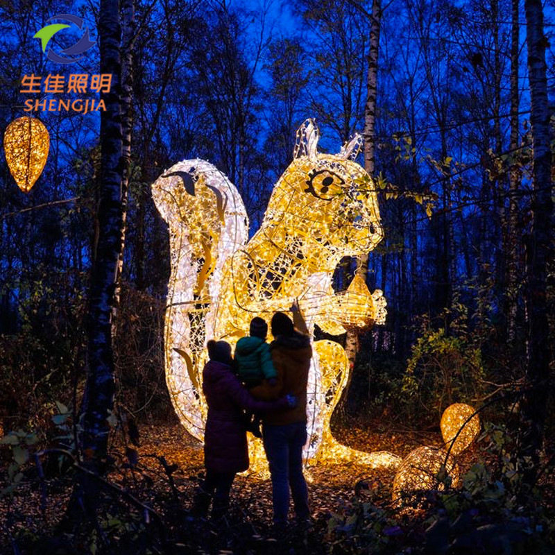 梦幻灯光节 立体动物松鼠造型灯 LED图案灯LED造型灯动物亮化灯