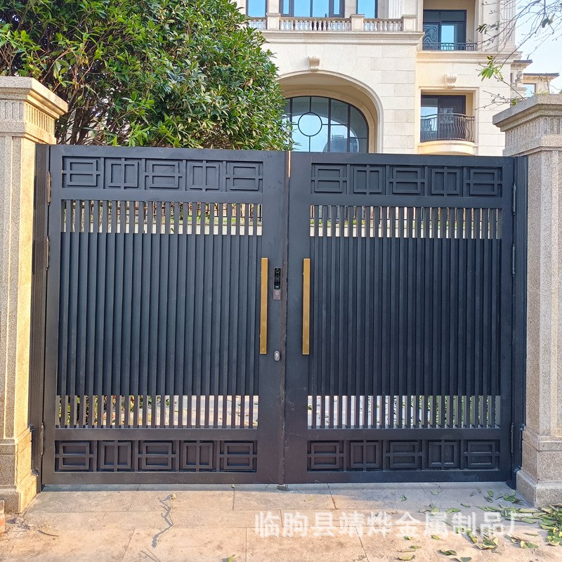 铝合金庭b院别墅大门防盗门 新中式双开门乡村院子电动双开大门