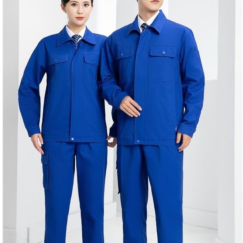 纯棉工作服春秋加厚电焊服套装耐磨防烫建筑工地工程可绣字印字