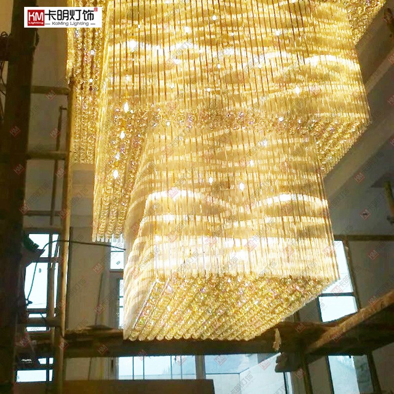 水晶工程灯长方形水晶灯吊灯售楼部沙盘M灯具酒店大厅大堂灯饰