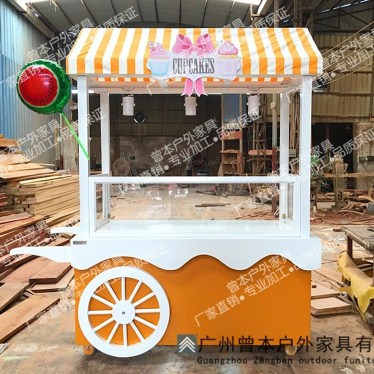 厂家直销流动售卖车流动组装花车售货车热销商场景区实木售货车