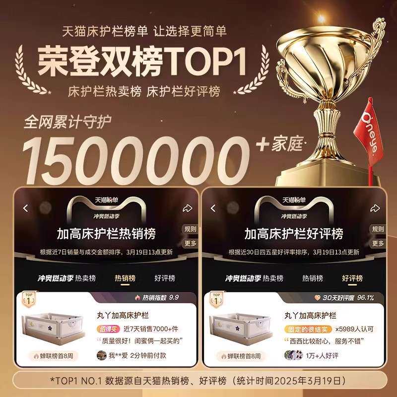 丸丫床围栏组合装K3免钉护栏婴儿童加高蚊帐宝宝防掉床挡板床护栏