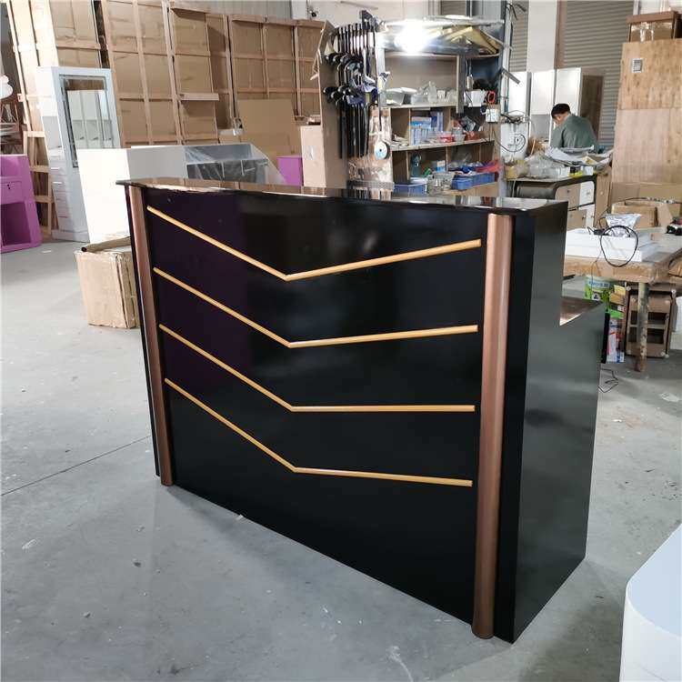 玫瑰金收银台女装前台北欧接待台简易蛋糕童装店柜台轻奢店铺吧台