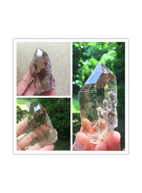 安居珠宝水晶巴西烟水晶茶晶单尖水晶原石开中号