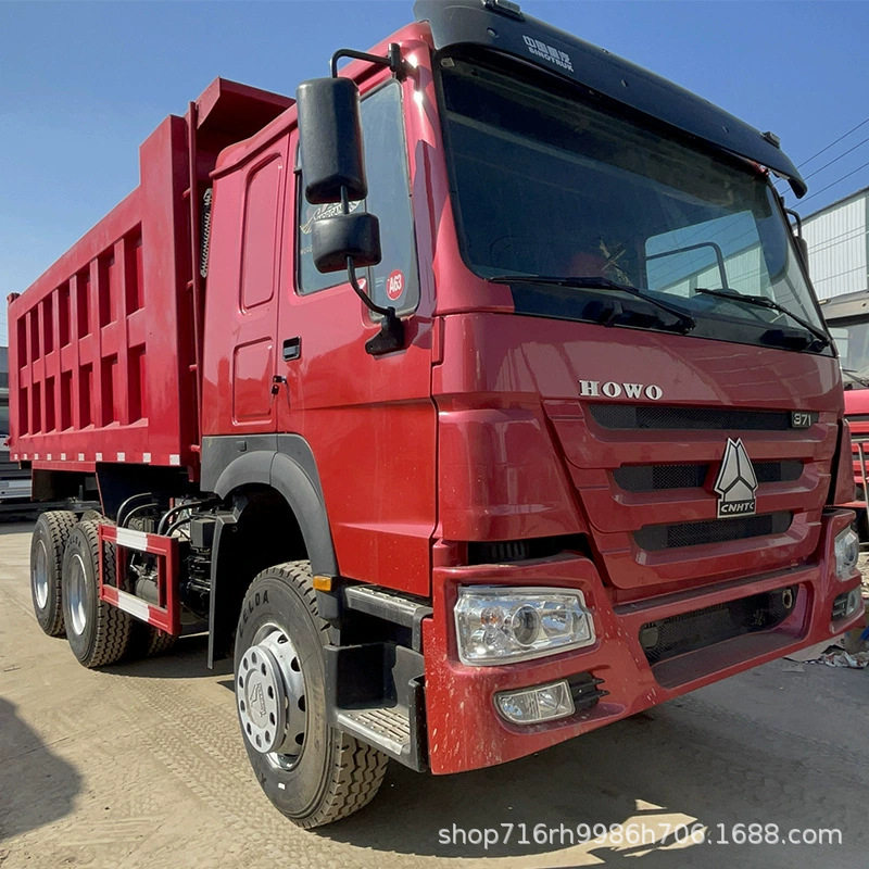 重汽豪沃6*4自卸车出售 双桥渣土车厢货车 右驾驶舱集装箱后翻车