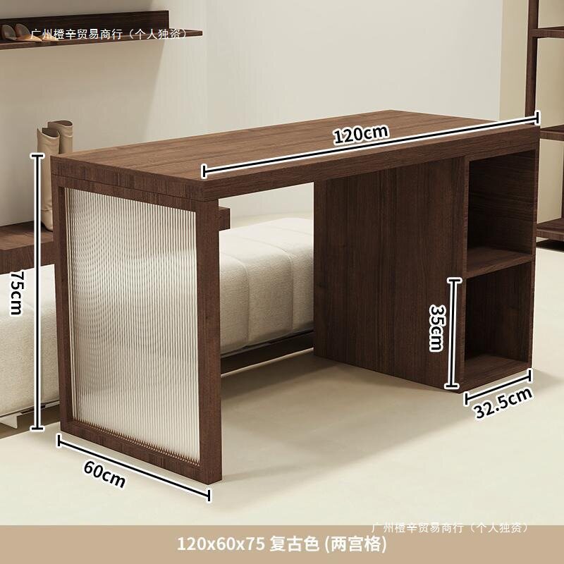 服装店实木桌子中间摆放轻复古中岛展示台网红女装店亚克力流水台