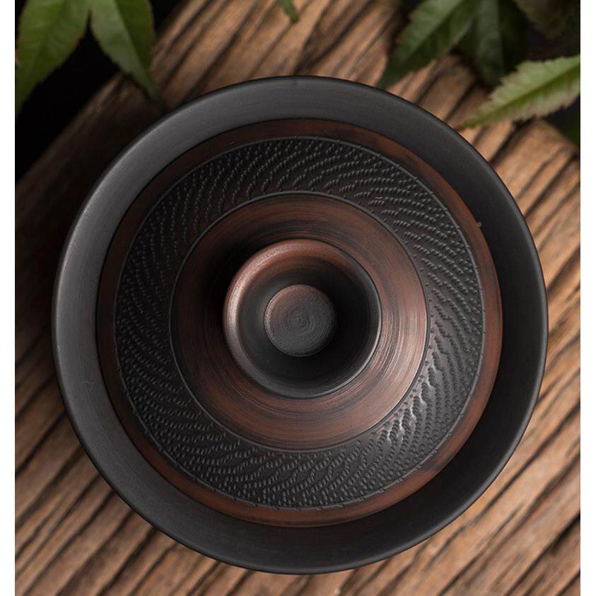 弘一茶云南建HY-210水陶紫茶三才盖碗茶杯紫砂纯手工家用泡碗坭兴