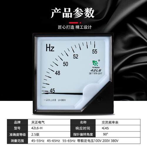 天正电气针式交流见具体规赫兹表2L6-H4HZ380V相三仪表机指械指针