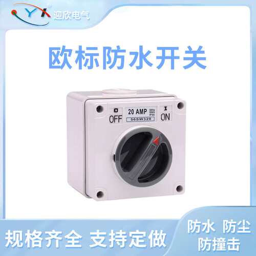迎欣户外明装澳标防水开关56SW310家用防雨250/380大功率63A/32A
