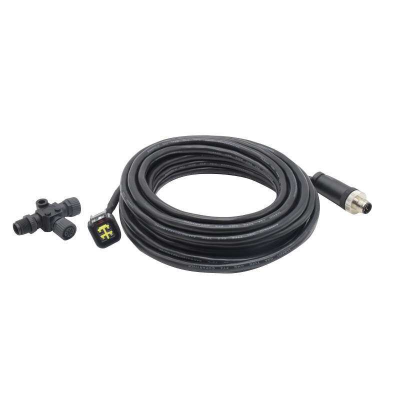 航空插头M12防水连接器7米NMEA2000网络塑胶接头M系列屏蔽电源线