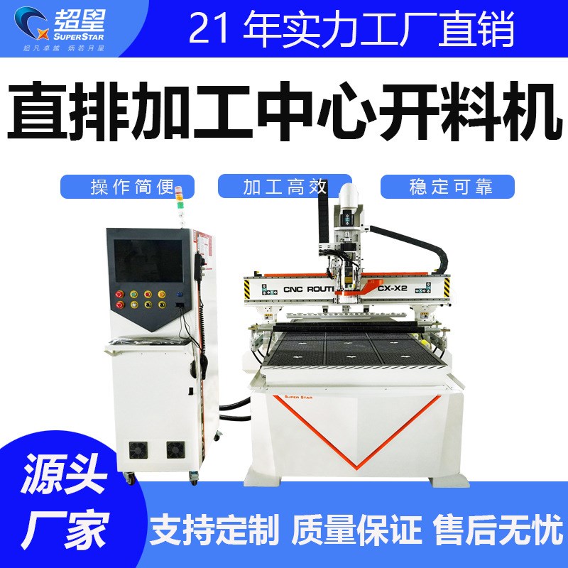 超星板式家具打孔铣型切割加工H设备直排纵横锯开料机
