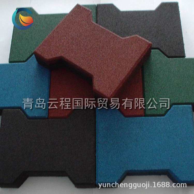 可拼接工字型地砖 公园用橡胶拼接地砖 耐磨 云程厂家