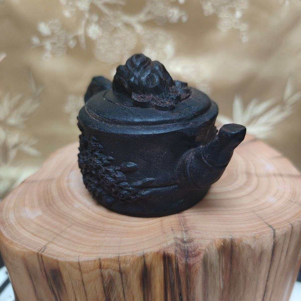 印尼沉香木把把壶把件小壶摆件实心木雕熬梅茶壶随身文玩工艺品