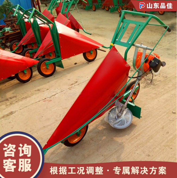 小型玉米辣椒倒伏机手推式玉米大豆收割机水田旱地农作物割晒机