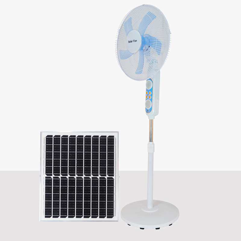 太阳能充电风扇落地扇LED夜灯大风量摇头家用户外蓄电台立式4档