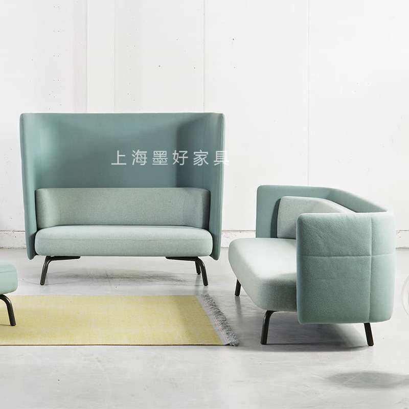 办公高靠背卡座式沙发商务休闲现代简约洽谈隔断设计师大厅沙发椅