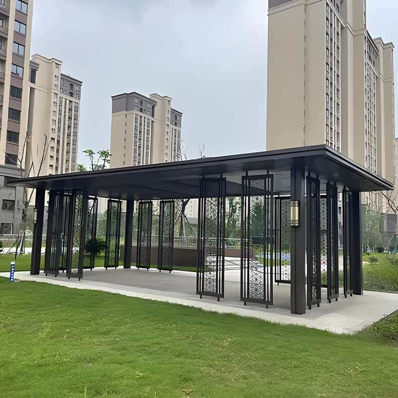庭院休闲亭子户外铝合金凉亭花园遮雨亭露台乘凉亭子园林文化廊架