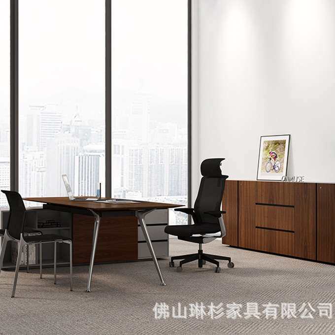 Action极刻实木油漆大班台经理实木油漆大班桌总监实木油漆办公桌
