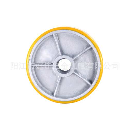 源头工厂产品10X2超重型高承载精密双轴承铁芯高强度聚氨脂PU脚轮