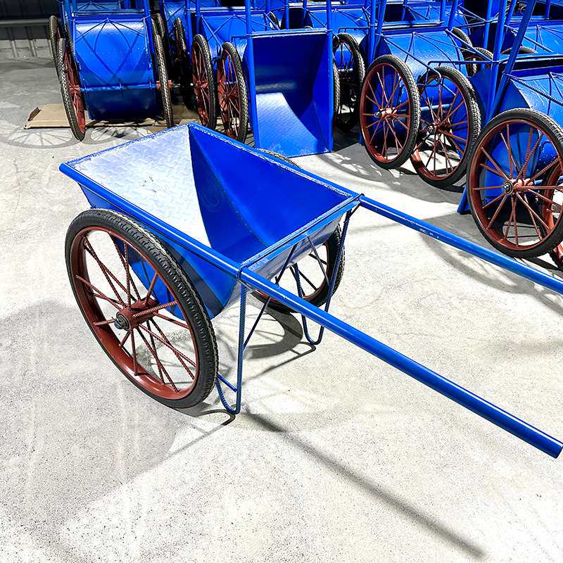 加厚工程斗车花纹蓝色手推车翻斗车建筑家用垃圾搬运工地专用车