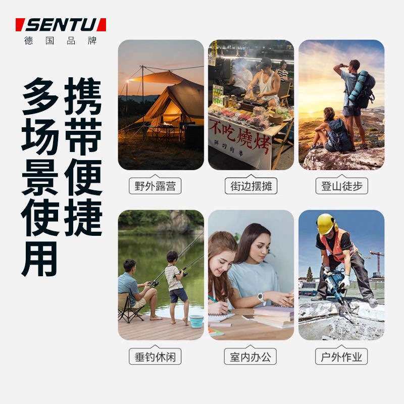 森途锂电电风扇户外摆摊宿舍露营台扇无线大功率充电风扇园林工具