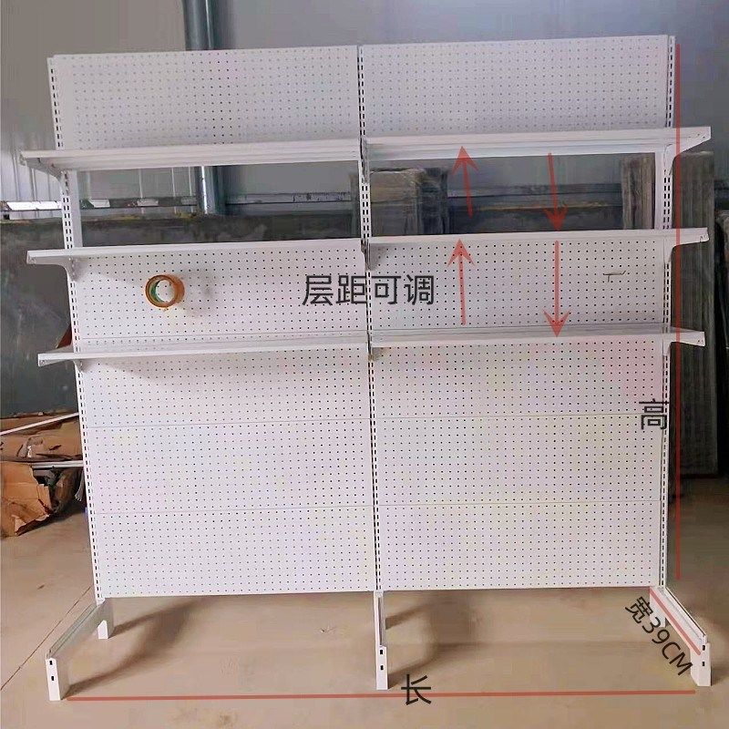 免打孔铁艺书桌书架组合洞洞板架子简易收纳置物架挂钩落地展示架