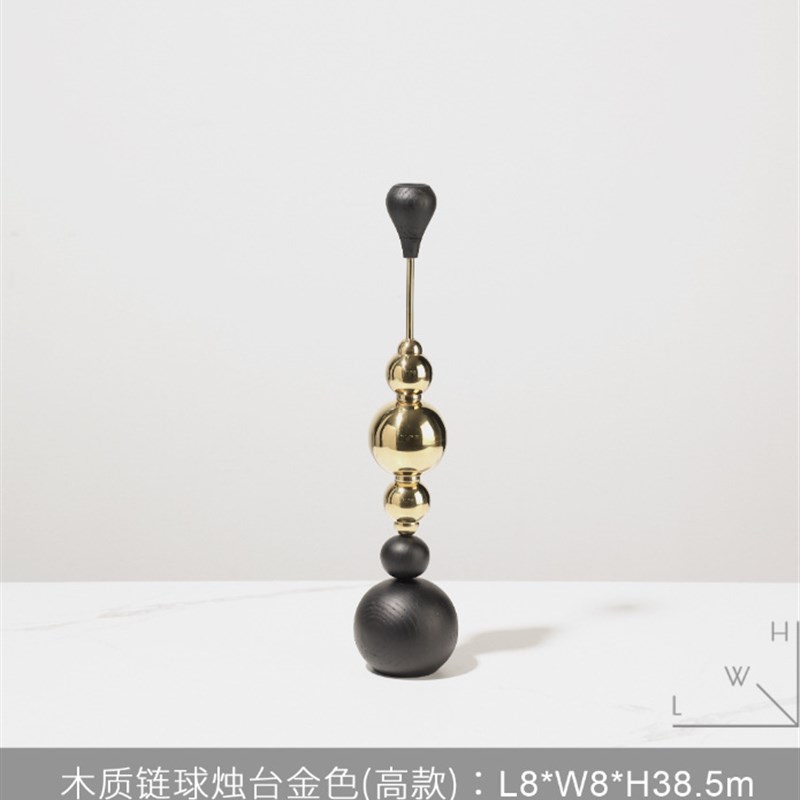 法式中古风轻奢烛台高级感客厅卧室电视柜样板间摆件桌面软装饰品图片