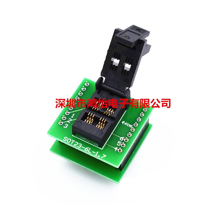 SOT23-6L-1.7翻盖老化座0.95间距测试夹具测试座 烧录镀金老化座图片