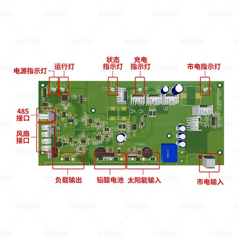 太阳能市电互补pcba方案设计主板开发工业电路板控制板充电自适应