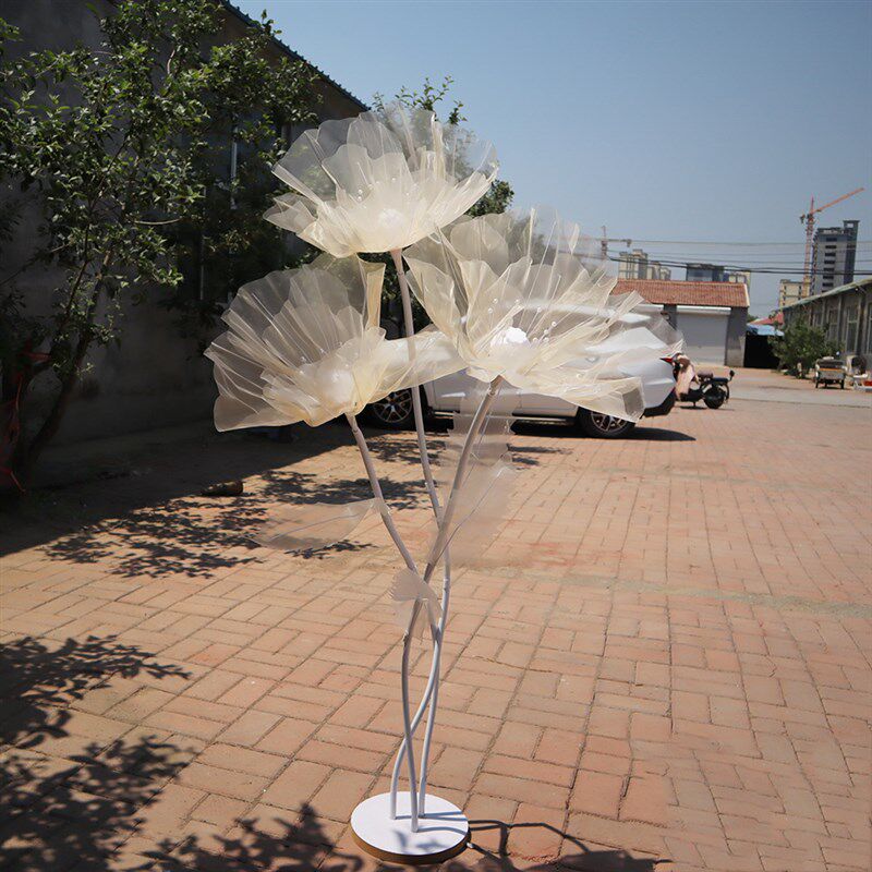 橱窗丝网罂粟花大型花户外婚礼装饰拍摄道具高端场景装饰花套装