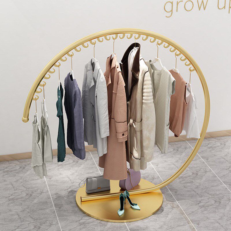欧式卧室铁艺衣帽架落地式简约服装店挂衣服展示架公寓室内展示架