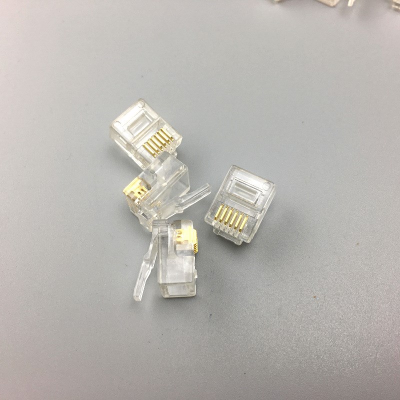 直销6P6C电话水晶头 六芯水晶头 RJ12水晶头 6C数控电话头1000个