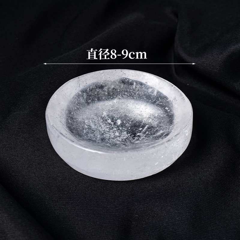 天然白水晶碗雕刻件 白水晶原石打磨供佛消磁碗 水晶碗工艺品摆件