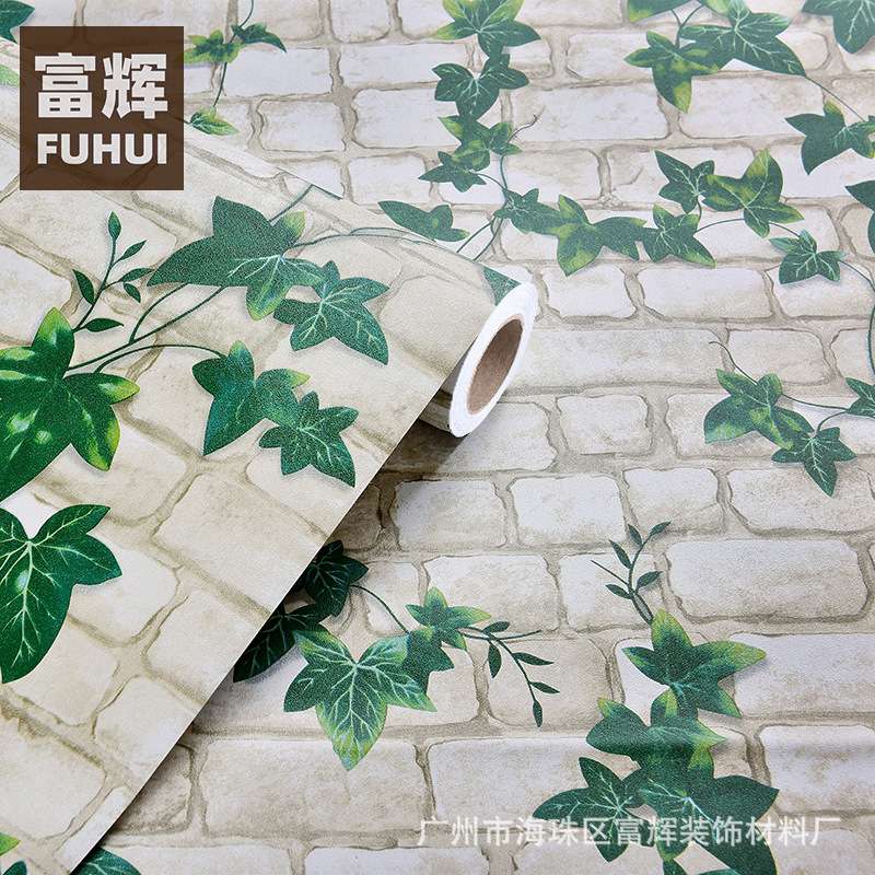 加厚PVC砖纹墙纸3d立体凹凸中式复古怀旧石头仿砖纹防水自粘壁纸