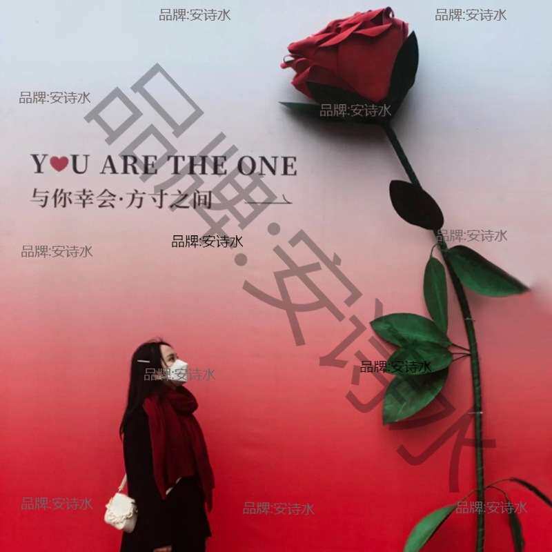 商场一朵网红巨型玫瑰花拍照打卡情人节婚礼布置仿真花大型手工花