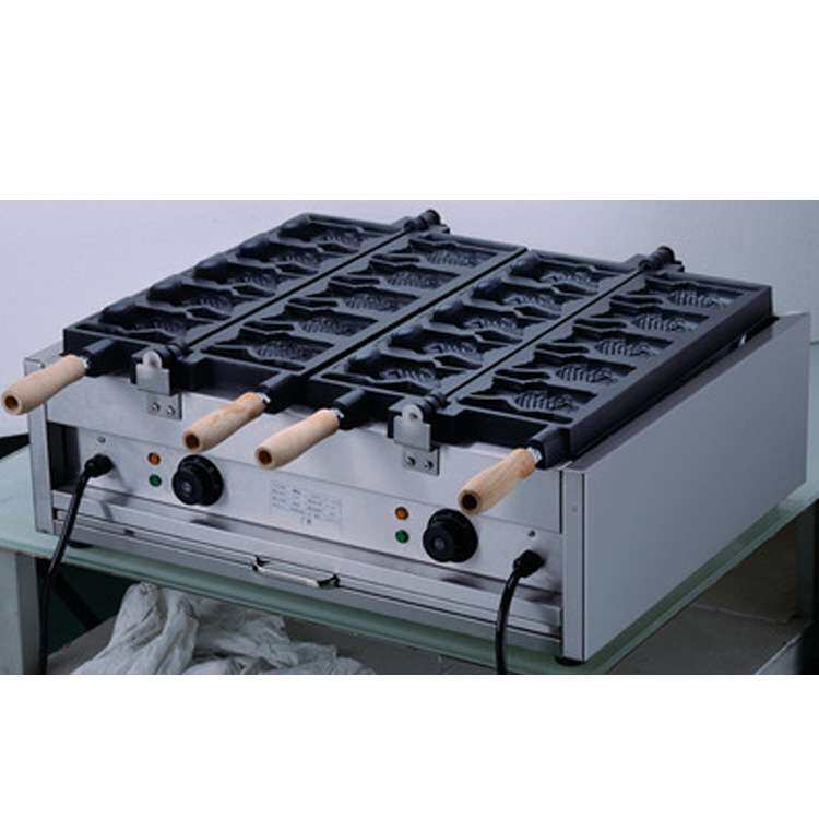 杰亿电热鲷鱼烧鱼饼机10条大开口冰激凌鱼仔机商用烤饼机FY-1102B