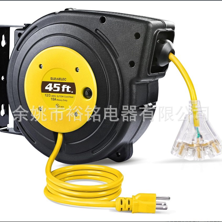 12号重型可伸缩电源延长线卷轴