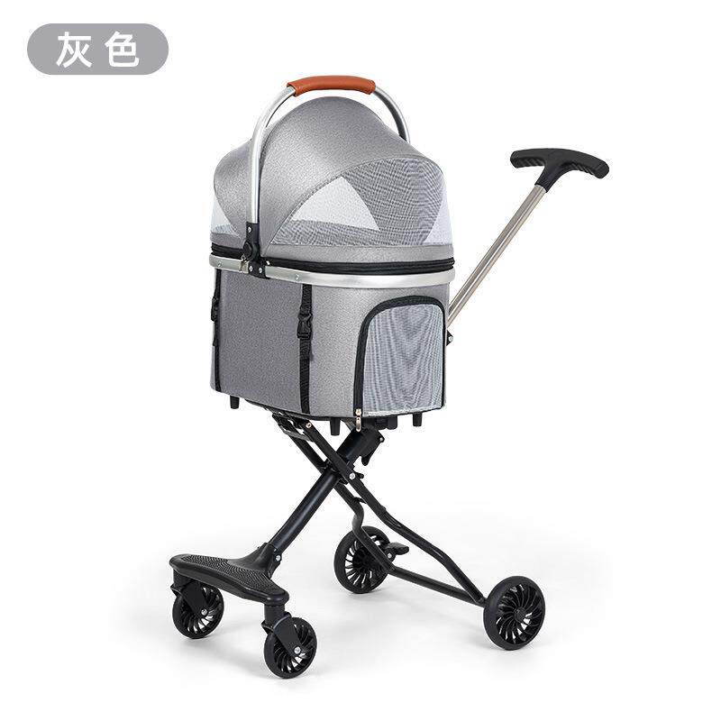 小型宠物车轻奢可折叠宠物推车一体式宠物外出小推车遛狗猫咪手推