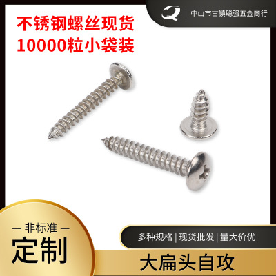 一万粒袋装201不锈钢大扁头尖尾自攻螺丝 十字伞头自攻机丝钉批发