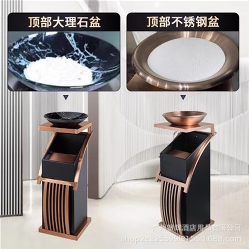 酒店大堂立式垃圾桶商用不锈钢带烟灰缸商场宾馆KTV大厅走廊专用