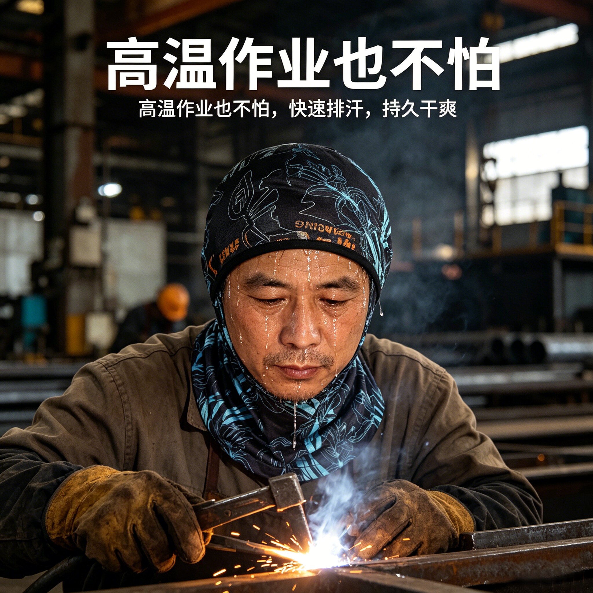 冰丝防烤脸电焊头套防烫吸汗