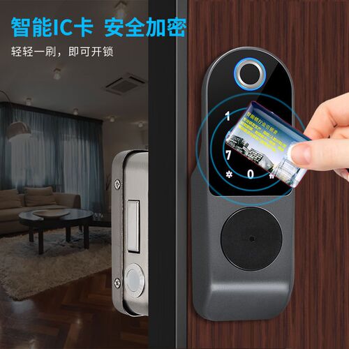 智能牛头锁指纹锁老式庭院门户外铁门锁出租房门禁刷卡通通锁