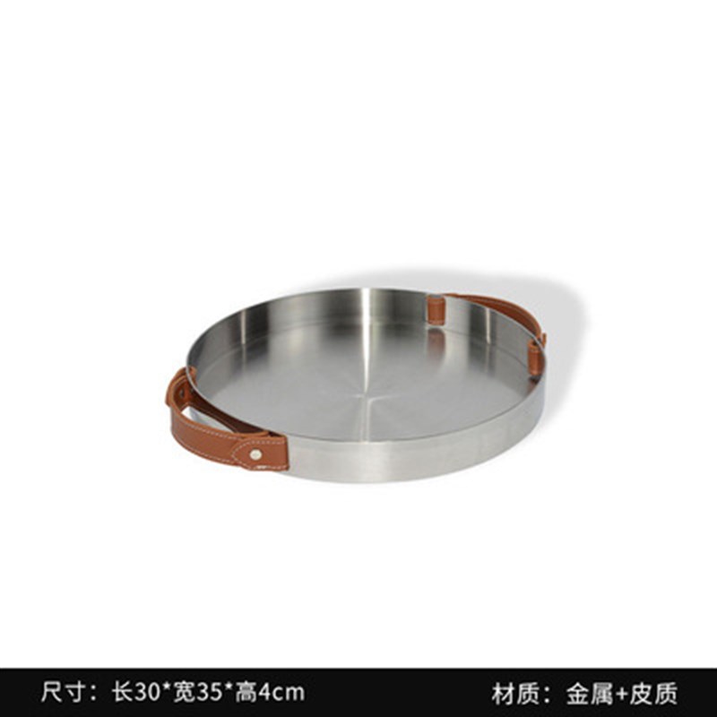 高级感轻奢样板间冰桶花器插花器托盘摆件酒店大堂客厅玄关饰品